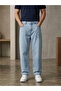 Men's Ice Blue Jean Trousers Baggy Cut Standard Length Normal Waist - 3