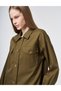 Embroidered Non-Denim Jacket Dark Khaki - 6