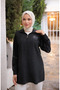 Stone Detailed Zippered Tunic 71245-04 Black - 4