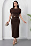 Crew Neck Flounce Sleeve Dress Dks3004 - 3