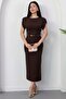 Crew Neck Flounce Sleeve Dress Dks3004 - 5