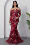 Crew Neck Sequin Detailed Tulle Dress 6087 - 4