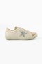 Gossy Women's Lace-Up Sneaker with Glitter Detail in Beige