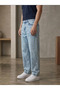 Men's Ice Blue Jean Trousers Baggy Cut Standard Length Normal Waist - 4