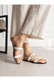 Unser White Buckle Women's Slippers - 3