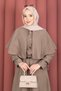 Double Suit with Cape and Epaulet Detail Skirt in Mink - 2