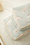 Set of 4 Dinosaur Printed Children's Room Pique Blanket Sweater Bag - 5