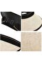 Women's Summer Black Strappy Straw Visor Hat - 8