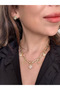 Fully Design Gold Yonca Model Stylish Non-Tarnishing Charm Necklace