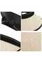 Women's Summer Black Strappy Straw Visor Hat - 8