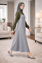 Women's Gray Plaid Fabric Gilet Dress with Adjustable Strap - 3