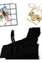 Girl's Stylish Swimsuit with Ruffle Details, Transparent Pieces, Adjustable Straps, Black - 3