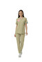 Beige Technician Technician Medical Secretary Uniform Positive Lycra Scrubs Set (Compliant with New Regulations) - 2