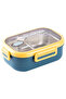2 Compartment Stainless Steel Leak-Proof Storage Container Lunch Box 0.85 Lt. Green-Yellow - 4