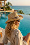 Unisex Straw Cowboy Hat – Western Style with Leather Band, Breathable Summer Hat - 2