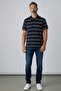 Metropoli̇tan 2628 Navy Blue Men's Polo Collar Short Sleeve T-Shirt - 6