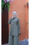 Wonderful Pocket and Floral Embroidery Detailed 100% Cotton Special Design Linen Set - 5
