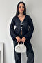Women's Openwork Knitwear Cardigan – Button Detailed V-Neck - 2