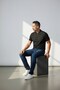 Metropolitan 6505 Black Men's Polo Collar Short Sleeve T-Shirt - 7