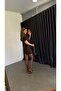 Safariy Large Gold Buckle Dress Brown - 5