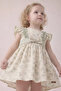 Girl's Dress Floral Patterned Ruffled Soft Textured Back Zipper - 4