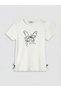 Lcw Kids Crew Neck Bow Detailed Girl's T-Shirt