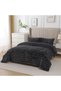 Double Bedspread Set Plush Rabbit Hair Quilt 3 Piece Anthracite