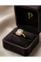 Sparkling Rectangular Stone Gold-Tone Minimal Ring