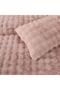 Double Bed Cover Set Plush Rabbit Hair Quilt 3 Piece Lilac Pink - 2