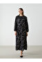 Original Oval Collar Patterned Women's Dress - 2