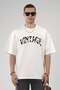 Vintage Lettered Crew Neck Oversize Men's T-Shirt