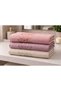 Jacquard Bath Towel 70X140 cm 100% Cotton Soft Textured 3-Piece Towel Set (Powder-Purple-Cream Beige)