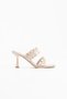 Heeled women's beige slippers tr02my03b