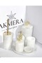 White Marble Gold Coral Detailed 7 Piece Bathroom Set - 4