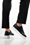 Men's Black Vegan Leather White Sole Casual Men's Shoes - 6