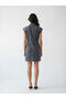 Trendlucky Shirt Collar Mini Jean Dress with Difference in Color - 4