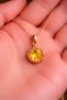 Women's Natural Yellow Citrine Stone Round Pure Copper Chain Antiallergic Necklace - 5
