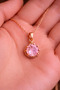 Women's Natural Light Pink Stone Round Pure Copper Chain Antiallergic Necklace - 7