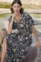 Arias Closet 100% Viscose Floral and Leaf Patterned Buttoned Front Dress - 8