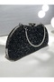 Black Square Stone Reversible Women's Evening Dress Bag - 2