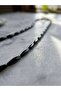 Black Matte Finish Stainless Steel Cylinder Chain Necklace - 2