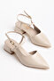 Women's Daily Ballet Flats with Open Back, Pointed Toe, Straps and 3 cm Heel - 2