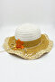 Girl's Straw Hat with Camel Bow and Flower Detail |   Summer Sunscreen Fedora