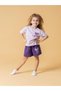 Girl's Top and Bottom Set with Back Bow Detail Tshirt & Shorts 100% Cotton Purple-Lilac