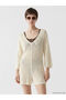 Two Mt Shop Quality Soulife Beige Lace Patterned Standard & Regular Women's Jumpsuit - 2