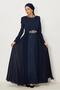 Stone-Embellished Evening Dress 50553