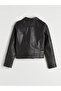 Nevavm Black Double-Breasted Collar Women's Leather Look Jacket with a Difference - S6M005Z8-Cvl - 7