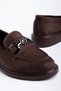 Naty Rome Brown Suede Buckle Detail Women's Loafer Shoes - 3