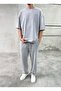 Washable Basic Light Gray Tracksuit Set