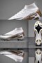 Men's Football Boots-Sock-Style Football Boots for Astroturf and Grass Grounds White-Rose